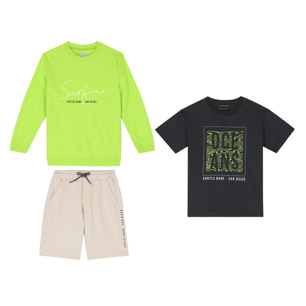 Size 14 Boys Mayoral Neon Green and Black Kids Set